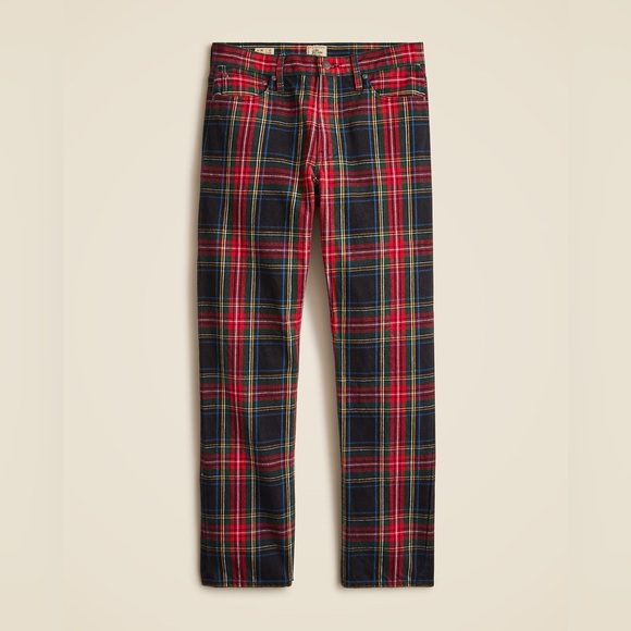 ❤️NWT J. Crew Plaid Men's Pants - Red and Black Tartan | 35 x 32 - Picture 7 of 9